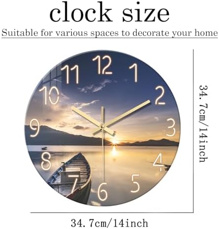 Round Glass Wall Clocks Battery Operated 14 Inch - Image 5