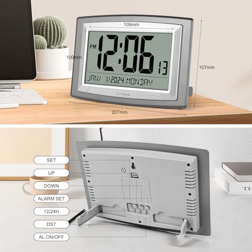Auto Set Digital Wall Clock Battery Operated, 12.5 Inch Large Display Digital - Image 3