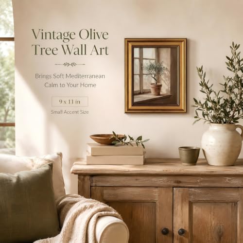 Gold Framed Wall Art, Vintage Olive Tree Canvas Prints – Farmhouse - Image 2