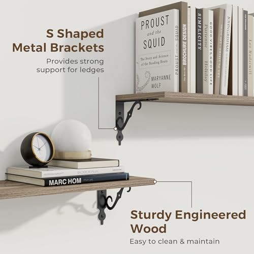 RICHFOCUS Floating Shelves for Wall Decor, 39.4W x 8D Shelves Set of 2 - Image 4