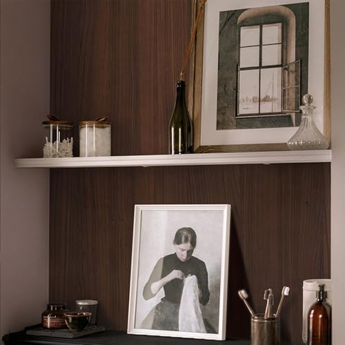 Dark Brown Wood Contact Paper, 17.3" x 118" Peel and Stick Waterproof Wallpaper - Image 2