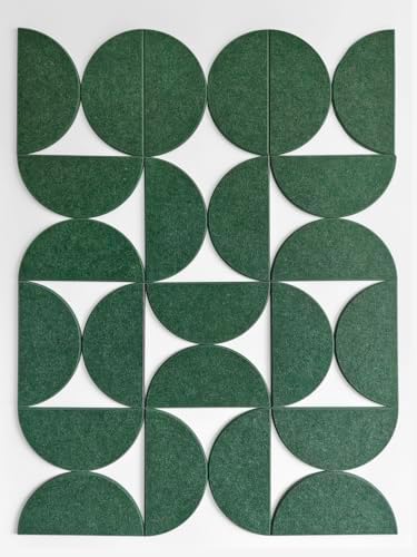 Half-Circle Felt Board Tiles, 12 Packs by DesignerManufacturerofInnovativeBulletinBoardSolutionsforHomeOffice