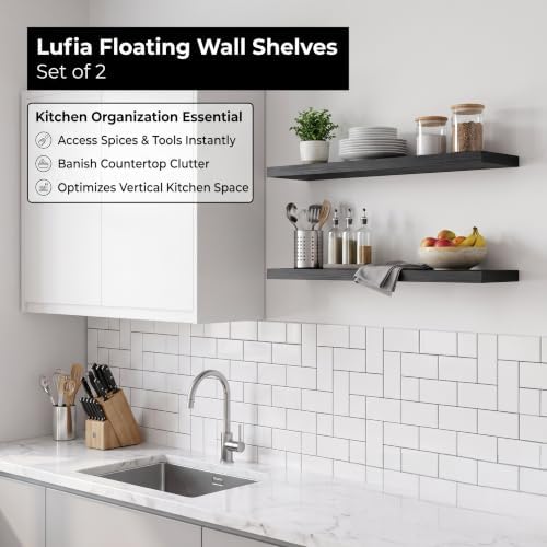 Lufia Floating Wall Shelves, MDF - Image 3