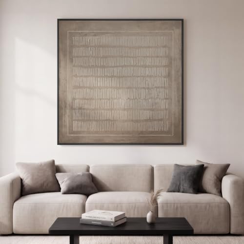 Extra Large Framed Neutral Abstract Line Wall Art by Cuspin