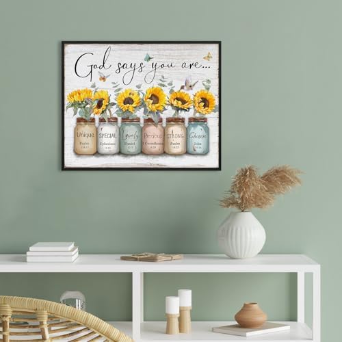 God Says You Are Wall Art: Christian Wall Art Framed Inspirational Quotes Bible - Image 5