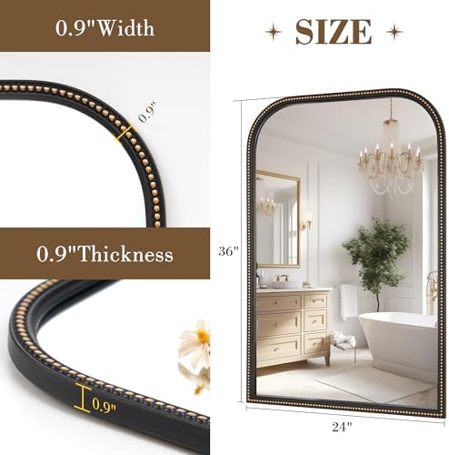 Axeman 24x36 Rounded Rectangular Wall Mirror, Decorative Bathroom Mirror - Image 5
