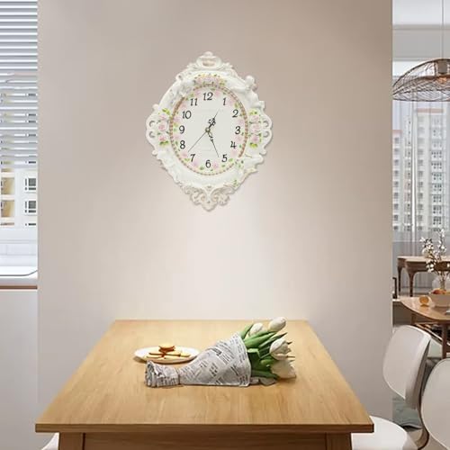 European Style Resin Wall Clock, Retro Silent Clock - Image 4