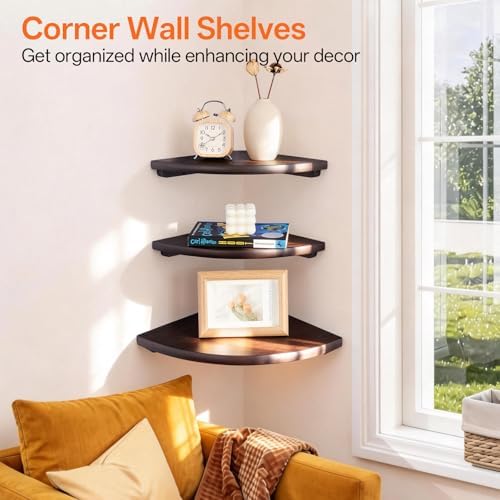 Corner Wall Shelf, 16inch Solid Oak Wood Floating Corner Shelf - Image 5