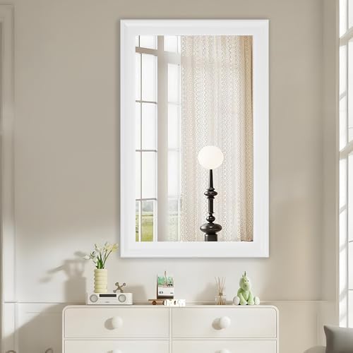 White Wall Mirror for Bathroom, Rectangle Large 30 x 48 inch Vanity Mirrors - Image 4