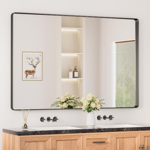 Keonjinn 60 x 40 Inch Black Bathroom Mirrors by Keonjinn