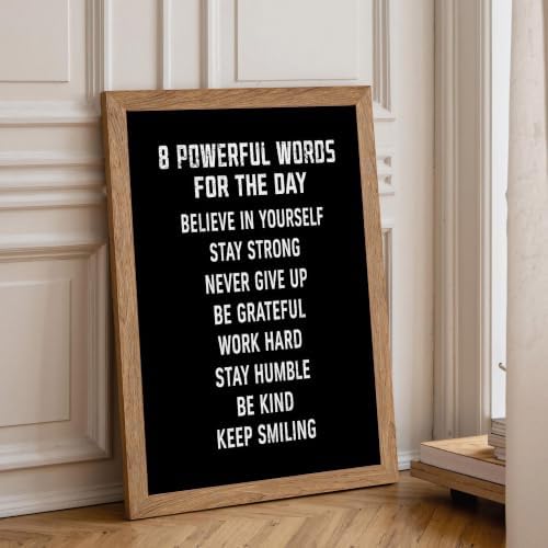 Golden Framed 8 Powerful Words For The Day Motivational Canvas Wall Art - Image 6