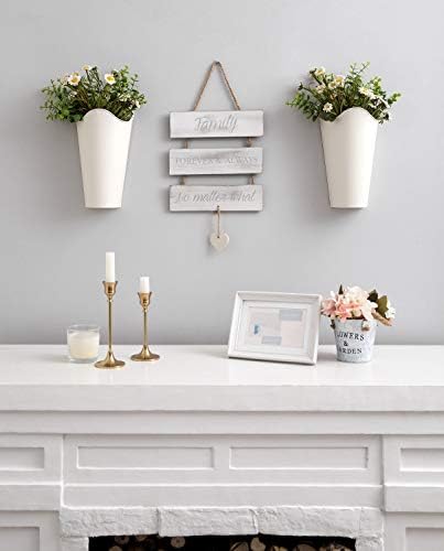Mkono Metal Wall Planter, Hanging Vase - Image 2