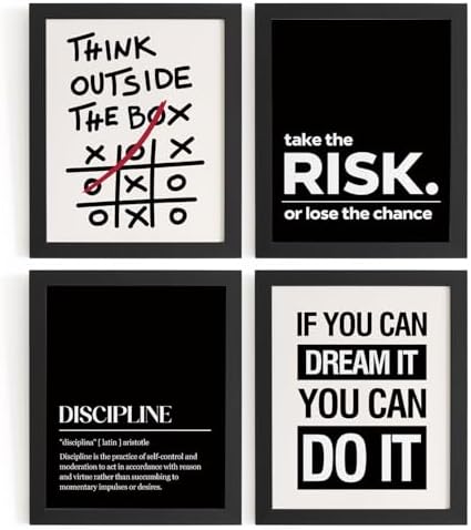DSHFG Office Motivational Inspirational Wall Art Prints Set of 4 by Unknown