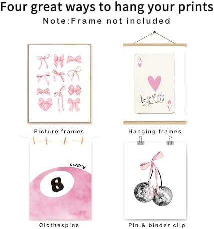 okaxscm Pink Coquette Trendy Preppy Wall Art Prints Set of 4, Coquette Room - Image 2