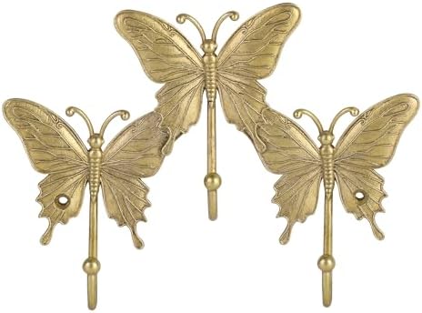 SOFFEE DESIGN Butterfly Gold Metal Wall Rack, Tiered Entryway Organizer by SOFFEEDESIGN