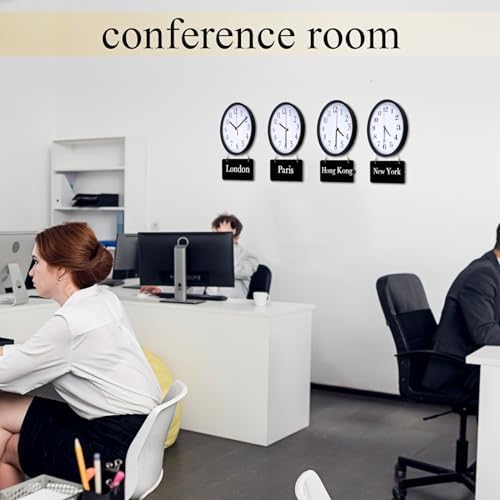 4 Pack Silent World Clock with Chalkboard Multi Time Zone, 8 Inch - Image 6