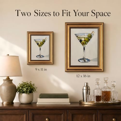 Gold Framed Wall Art, Vintage Martini Glass - Image 5