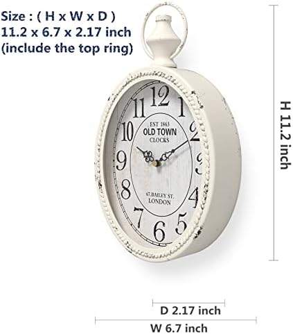 Menterry Small Retro Oval Wall Clock Antique Old Design - Image 2