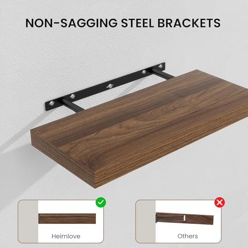 Heimlove Floating Shelves 15.7" W x 10.3" D Walnut Set of 2 - Image 4