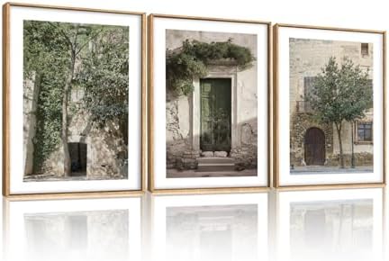 HOURIA Vintage Italy City Landscape Framed Canvas Wall Art Set-12"x16"x3 - Image 5