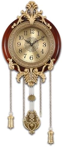 Aero Snail Brown Vintage Pendulum Wall Clock, Solid Wood Hanging Clock by AeroSnail