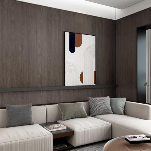 48x590inch Extra Wide Black Walnut Wood Wallpaper Dark Brown Wood Grain Vinyl - Image 2