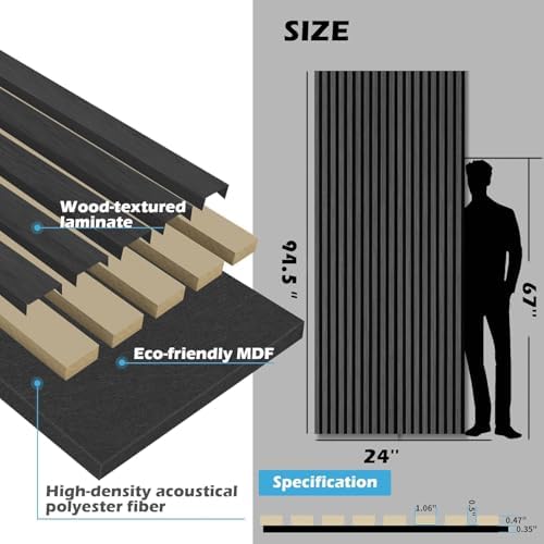 Art3d Acoustic Wood Slat Panels 94.5"x24" - Image 4