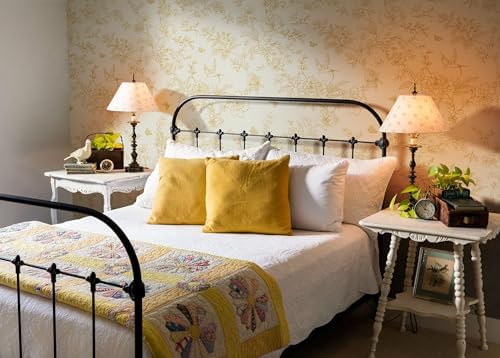 Froluya Cream White and Gold Floral Peel and Stick Wallpaper 17.7in×118.1in - Image 3