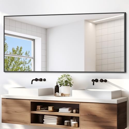 DESBING Black Bathroom Mirror for Wall, 72x36 Inch Rectangle Mirrors by DESBING