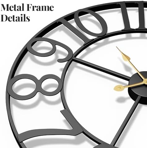 Cuspin Black Wall Clock 16 Inch Modern Clocks - Image 3