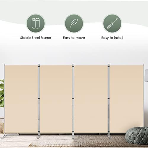 RANTILA 4 Panel Room Divider, 6 Ft Tall Folding Privacy Screen Room Dividers - Image 6
