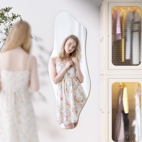 Hasipu 55"x20" Irregular Wall Mirror Frameless Asymmetrical Mirror - Image 5
