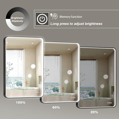 LED Mirror for Bathroom 24X36 Inch Black Framed - Image 3
