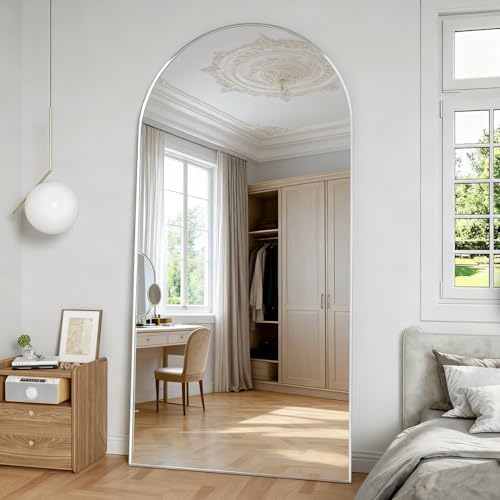 Arched Floor Mirror 76"x34" Silver Full Length Mirror - Image 5