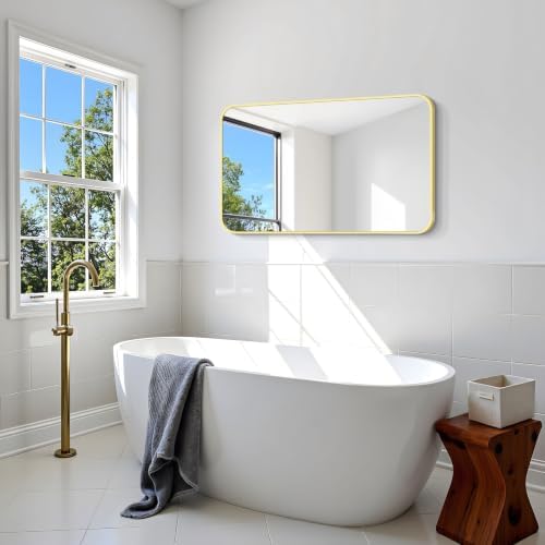 BONEWEI Gold Bathroom Mirror, 24x40 inch Wall Mirror - Image 3