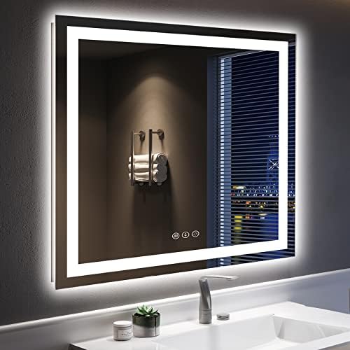 36x36 LED Bathroom Mirror with Lights, Lighted Vanity Mirror by YEELAIT