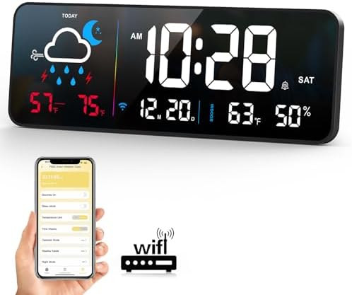 Digital Wall Clock, Digital Clock Large Display by Abovsare