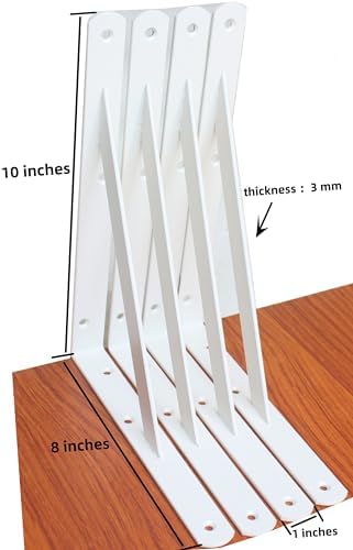 16 Pack L10 x H 8" White Heavy Duty Shelf Brackets - Image 2