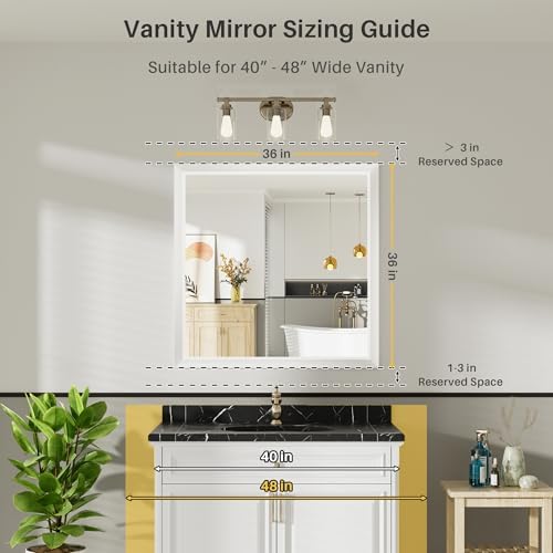 Briivue Bathroom Wall Mirror, 36x36 Inch - Image 2