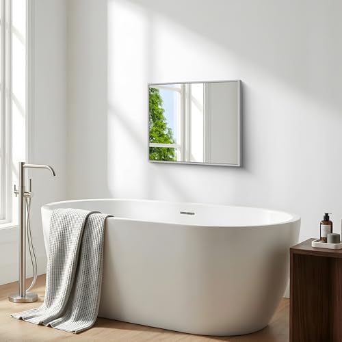 BONEWEI Silver Bathroom Mirror, 20x24 inch Wall Mirror - Image 3
