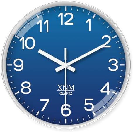 XNM 16 Inch Classic Navy Blue Wall Clocks Battery Operated by XNMwallclock