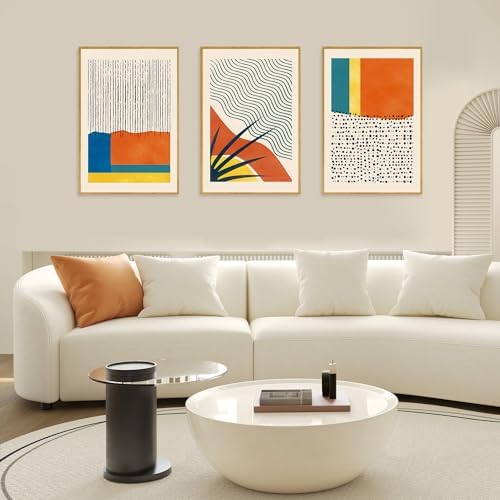 CHDITB Large Framed Boho Canvas Wall Art Set, Mid Century Modern Wall Decor - Image 2