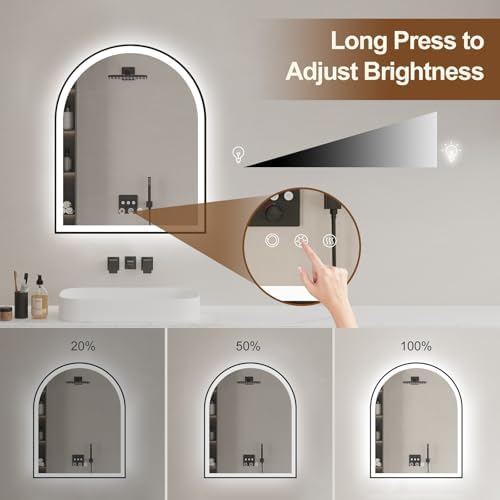 24"x30" Arched LED Lighted Bathroom Mirror - Image 4