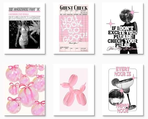 Habseligkeit Pink Fashion Wall Art Prints, Trendy Cute Wall Art Posters - Image 6