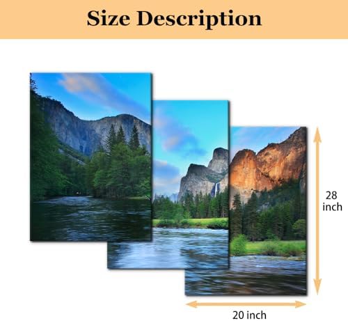 Pacimo Mountain Canvas Wall Art Panorama of Yosemite Valley Pictures Painting - Image 5