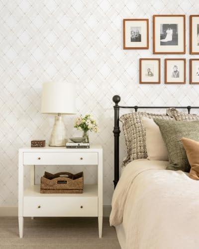Dimoon Boho Peel and Stick Wallpaper Beige Lines Contact Paper 17.3x197in - Image 3
