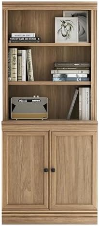 JAHRSTIM Halston Multi-Depth 5-Tier Cabinet Bookcase w/Doors by LivingEssentials