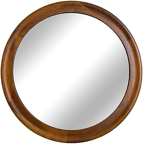 CULER Round Wall Mirrors 36 Inch, Wood Mirror by Culer