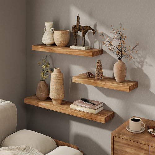 Marsmiles 40in Solid Wood Floating Shelves - Image 2