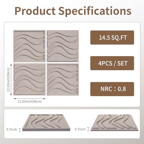 3D Decorative Felt Double-layer Acoustic Panels Wave Pattern - Image 3